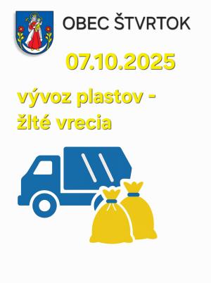 vývoz plastov v obci - 07.10.2025